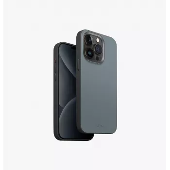 UNIQ Lyden DS MagClick Charging Case voor iPhone 15 Pro Max 6,7 inch, antracietgrijs-zwart