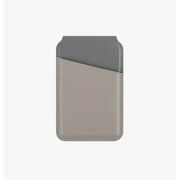 UNIQ Lyden DS Magnetic Wallet met RFID en telefoonstandaard Ivory/Lichen Green
