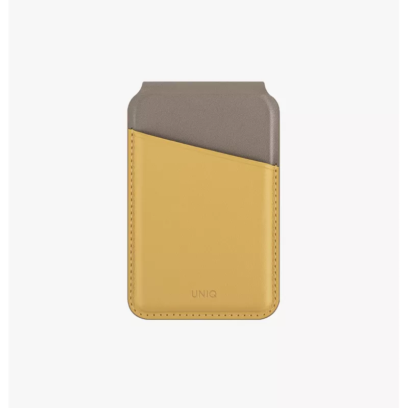 UNIQ Lyden DS Magnetic Wallet met RFID en telefoonstandaard Ivory/Lichen Green