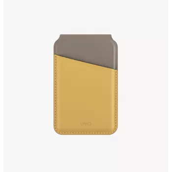 UNIQ Lyden DS magnetische portemonnee RFID telefoonstandaard Canary Yellow / Flint Grey