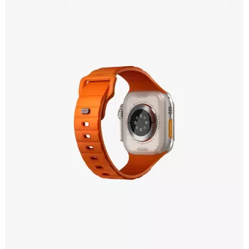 UNIQ Stride Apple Watch Series 1/2/3/4/5/6/7/8/9/SE/SE2/SE3/Ultra/Ultra 2/Ultra 3 42/44/45/49mm FKM rubber band volt oranje