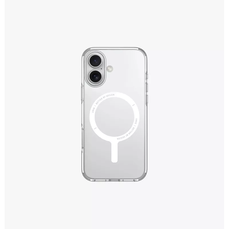 UNIQ Clario Case voor Apple iPhone 16 6,1 inch MagClick Charging lucent clear