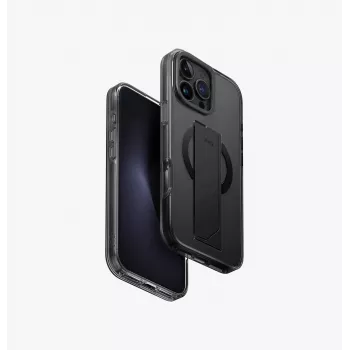 UNIQ Heldro Max MagClick Charging Case voor iPhone 16 Pro Max 6,9 inch zwart/Vapour Smoke