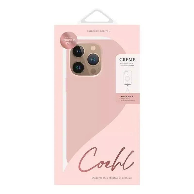 UNIQ Coehl Creme Case voor iPhone 16 Pro 6,3 inch met magnetisch opladen, balletroze