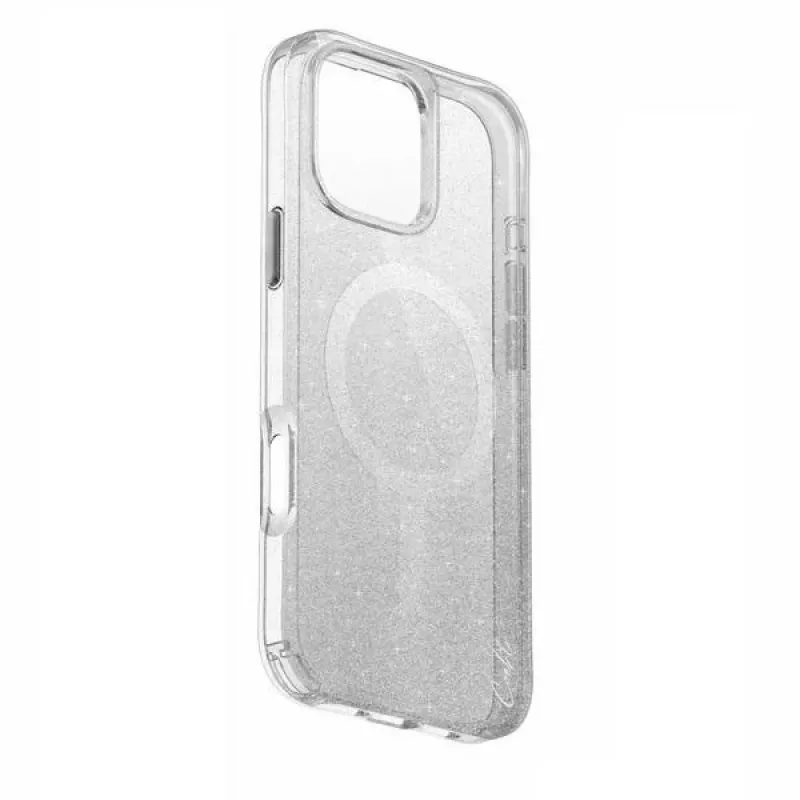 UNIQ Coehl Lumino Magnetic Charging Case voor iPhone 16 Pro Max 6,9 inch, Sparkling Silver
