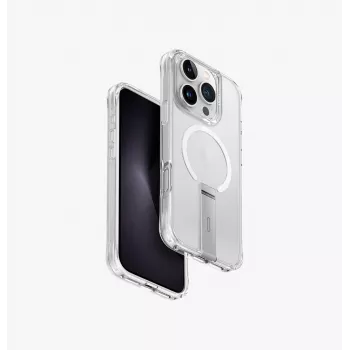 UNIQ Eleva met Vertica Stand Case voor Apple iPhone 16 Pro 6,3 inch Lucent Clear