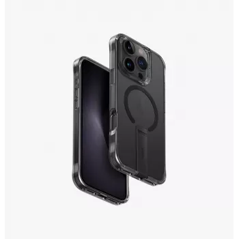 UNIQ Eleva met Vertica Stand hoes voor iPhone 16 Pro 6,3 inch Carbon Black