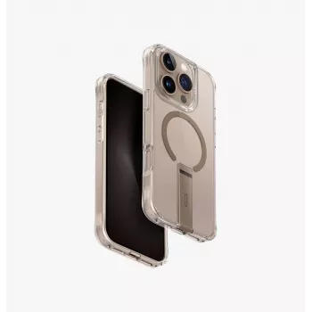 UNIQ Eleva met Vertica Stand hoes voor iPhone 16 Pro 6,3 inch Carbon Black