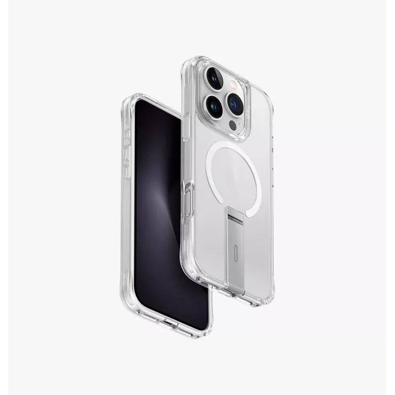 UNIQ Eleva met Vertica Stand hoes voor iPhone 16 Pro 6,3 inch Carbon Black