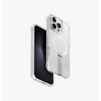 UNIQ Eleva met Vertica Stand hoes voor iPhone 16 Pro Max 6,9 inch, Lucent Clear