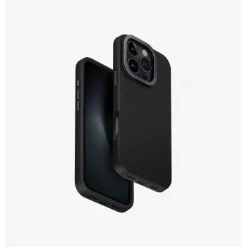 UNIQ Keva Max Magclick Charging Case voor iPhone 16 Pro 6,3 inch - zwart carbon