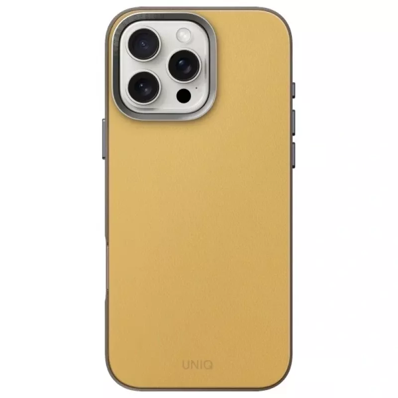 UNIQ Lyden DS MagClick Charging Case voor Apple iPhone 16 Pro 6,3 inch geelgrijs