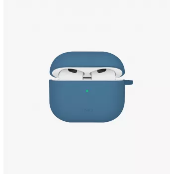 UNIQ Nexo hoesje voor AirPods 4 met oorbeugels, silicone, Pacifisch blauw
