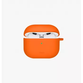 UNIQ Nexo hoesje voor AirPods 4 met oorhaken, silicone, Volt Orange