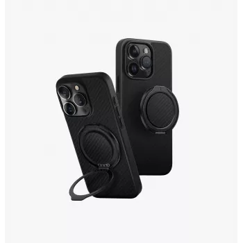 UNIQ Keva Air hoes voor iPhone 16 Pro 6,3 inch MagClick opladen Carbon Black