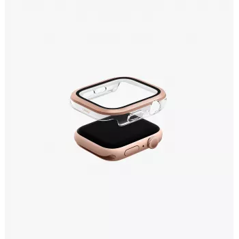 UNIQ Voute beschermhoesje met schermbeschermfolie voor Apple Watch Series 10/11 46mm, gehard glas, roségoud