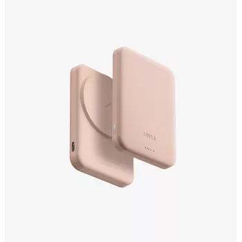 UNIQ Lyden Lexa magnetische powerbank 5000mAh PD USB-C MagSafe, roze