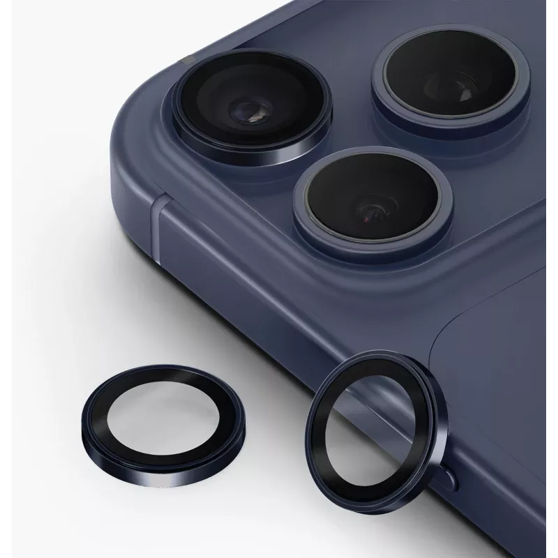 UNIQ Optix Prime cameralensbescherming voor iPhone 17 Pro / 17 Pro Max / 15 Pro / 15 Pro Max met applicator - navy blue