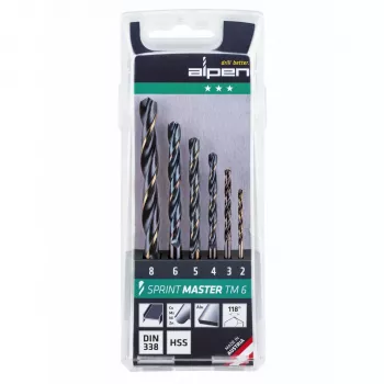 ALPEN-MAYKESTAG Sprint Master TM 6 2-3-4-5-6-8 mm HSS-G spiraalboorset in kunststofcassette