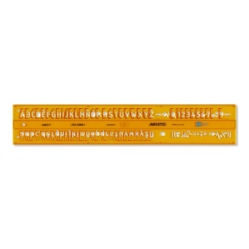 ARISTO schrijfsjabloon recht 7 mm, ISO 3098-1 / DIN 6776, type B, H-profiel (AR5301/7)