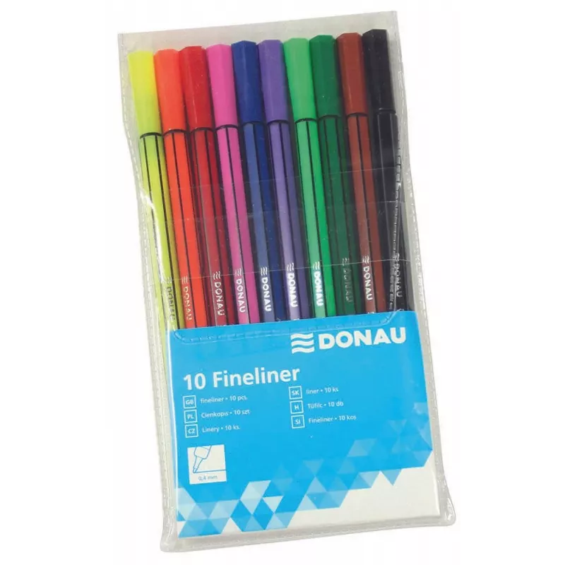 Donau Elektronik 10 DONAU Fineliners diverse kleuren 0,4 mm