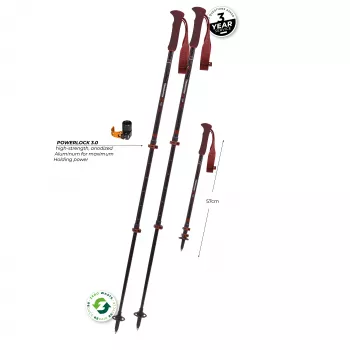 Komperdell Carbon EVO Zero Compact Trekkingstokken - Malbec