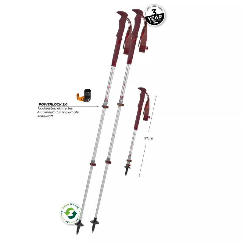 Komperdell Explorer Zero Compact Trekkingstokken - Malbec