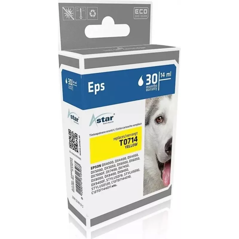 ASTAR Gele compatibele printerpatroon (alternatief voor Epson T0714)