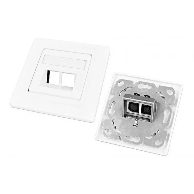 Wirewin keystone blindplaat voor 2 modules, inbouw, schakelmateriaal-compatibel, RAL9010 zuiverwit