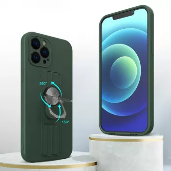 HURTEL Ring Case siliconen hoes met ringhouder en standaard voor Xiaomi Poco X4 Pro 5G blauw