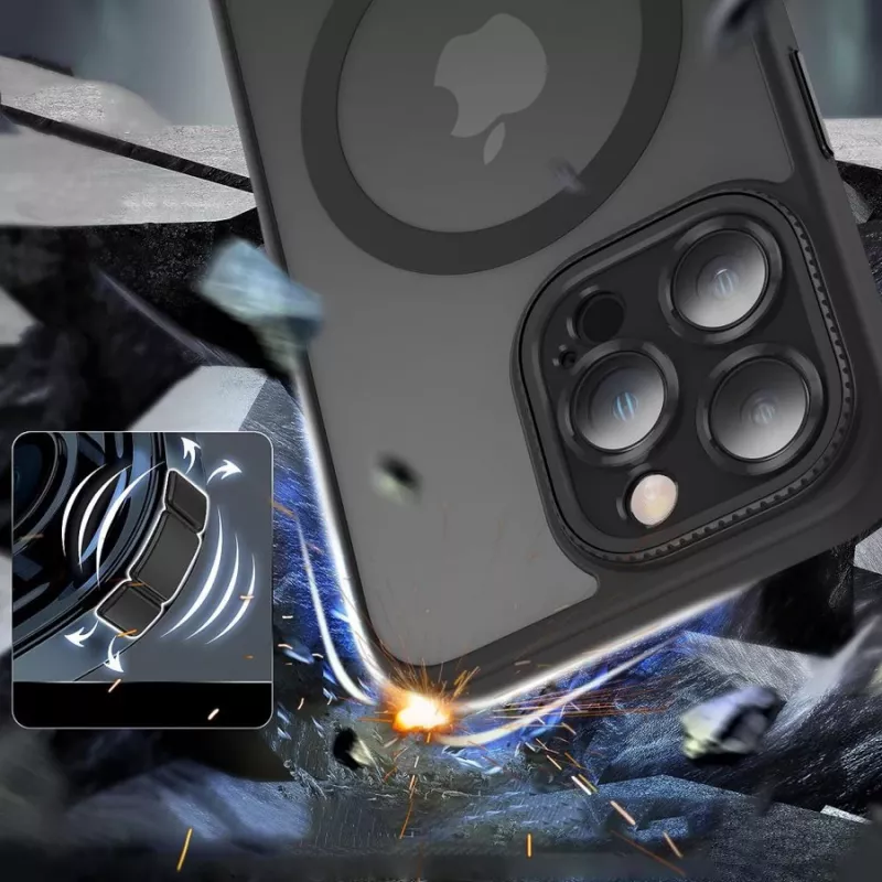 TECH-PROTECT MAGMAT CAM+ MagSafe hoes voor Apple iPhone 15 Pro, mat zwart
