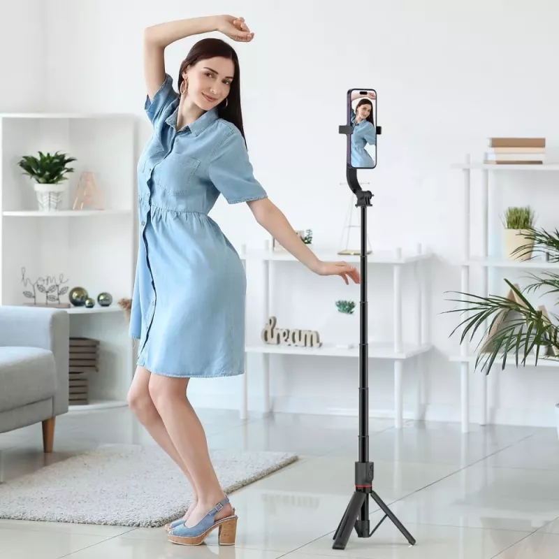 Tech-Protect L04S MagSafe selfiestick met statief, zwart