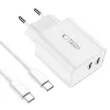 Tech-Protect C35W 2-poorts USB-C oplader wit