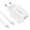 TECH-PROTECT C35W 2-poorts netlader PD 35W + Lightning-kabel wit