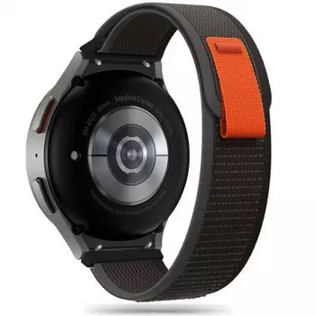 TECH-PROTECT nylon Samsung Galaxy Watch 4 / 5 / 5 Pro / 6 / 7 / FE zwart/oranje