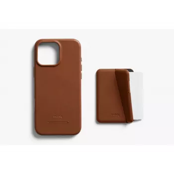 Bellroy lederen hoes met magnetische wallet voor iPhone 16 Pro Max, bruin