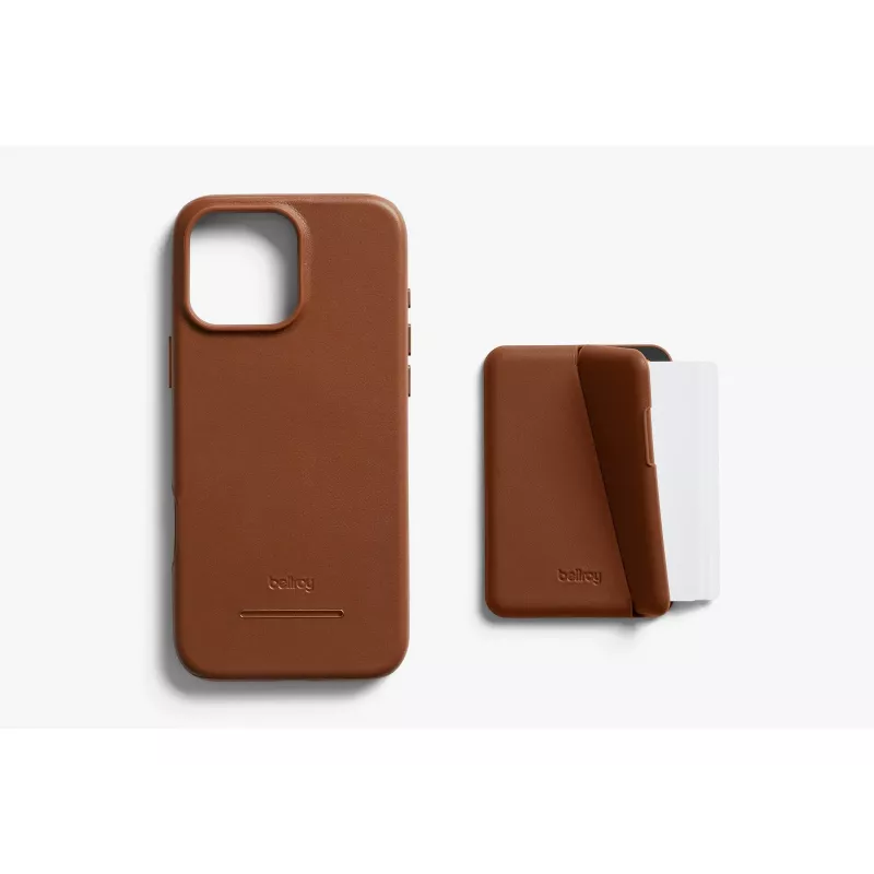 Bellroy lederen hoes met magnetische wallet voor iPhone 16 Pro Max, bruin