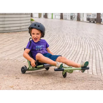 EzyRoller Classic voetbediende skelter voor kinderen 3-12 jaar, zwart