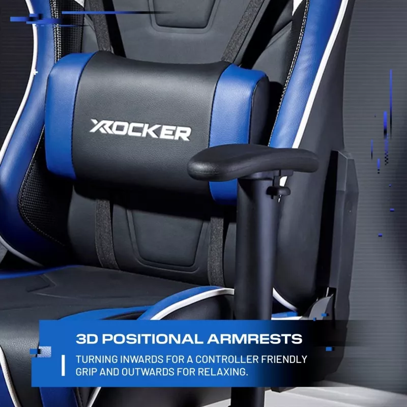 X Rocker Agility eSports gamingstoel blauw/zwart