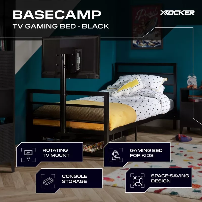 XROCKER gaming eenpersoonsbed zwart