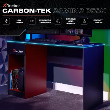 XROCKER gaming bureau grijs-rood
