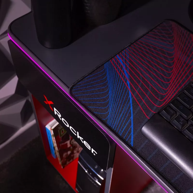 XROCKER gaming bureau grijs-rood