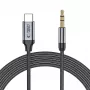 TECH-PROTECT ULTRABOOST USB-C naar 3,5 mm mini-jack audiokabel 100 cm zwart