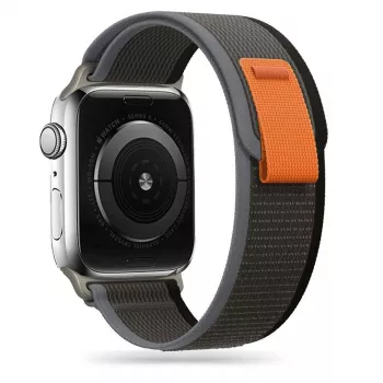 TECH-PROTECT Nylon Apple Watch 4 / 5 / 6 / 7 / 8 / SE / Ultra (42 / 44 / 45 / 49 mm) zwart/oranje