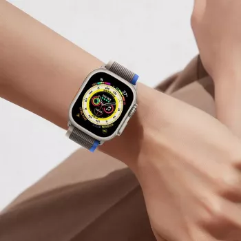 TECH-PROTECT Nylon Apple Watch 4 / 5 / 6 / 7 / 8 / SE / Ultra (42 / 44 / 45 / 49 mm) zwart/oranje