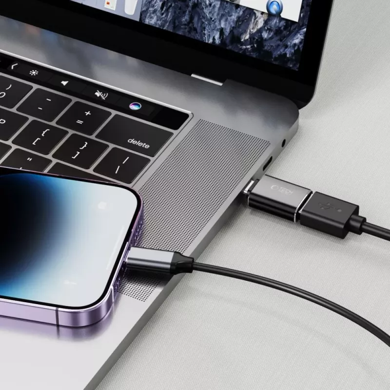 TECH-PROTECT ULTRABOOST adapter Lightning naar USB OTG zwart