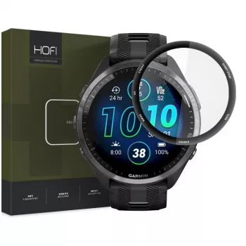 HOFI Hybrid Pro+ hybride glas schermbeschermer voor Garmin Forerunner 965 - zwart