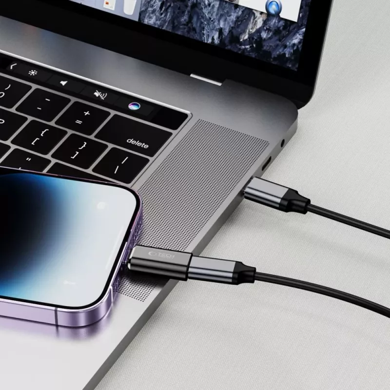 TECH-PROTECT ULTRABOOST adapter Lightning naar USB-C zwart