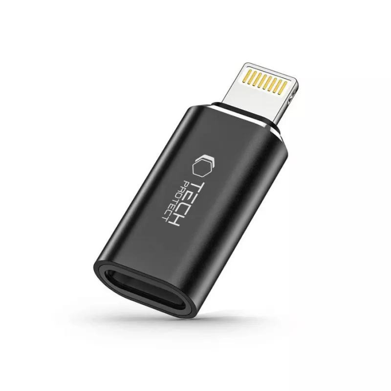 TECH-PROTECT ULTRABOOST adapter Lightning naar USB-C zwart