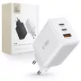 TECH-PROTECT C65W 3-poorts netwerkoplader PD 65W / QC3.0 wit